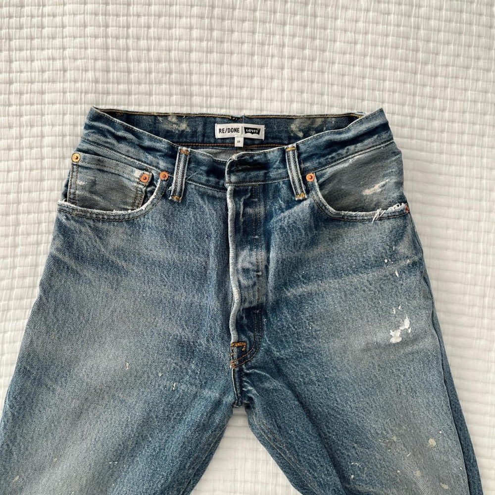 Redone Levi High Rise Ankle Crop Jeans